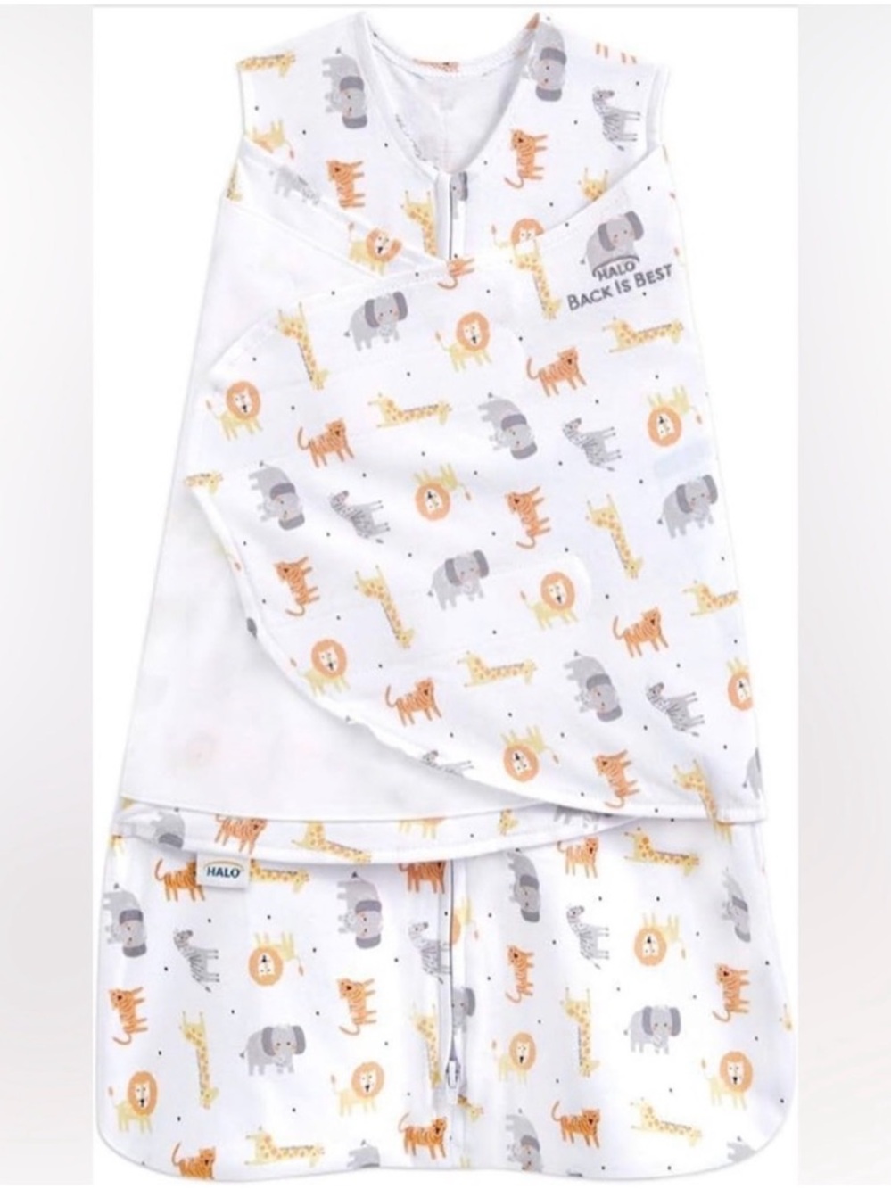Set of 2 Halo Sleepsack Swaddle, 1.5 TOG, 100% Cotton, Preemie, Jungle Animals